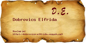 Dobrovics Elfrida névjegykártya